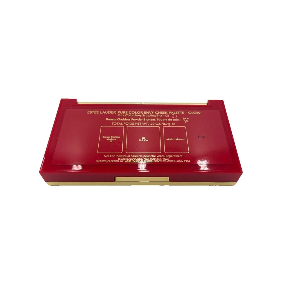 Estee Lauder Pure Color Envy Cheek Blush Bronze Palette Glow & Cosmetic Bag Blue